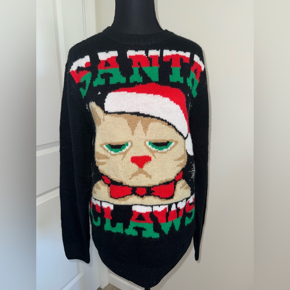 Black “Santa Claws” Holiday Sweater